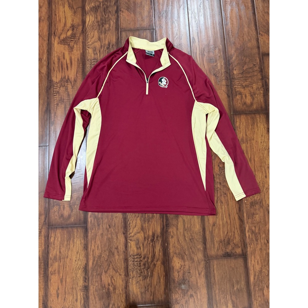 Stadium Athletics FSU Pullover Mens XL Garnet Good Quarter Zip Seminoles Logo